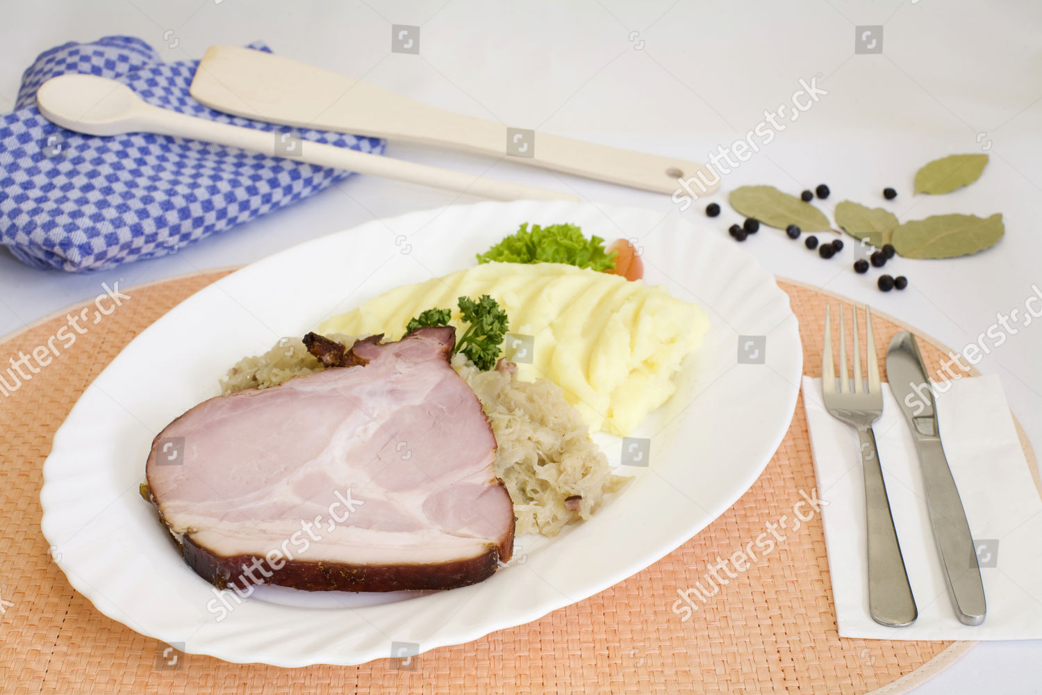 Kasselerbraten Kassel Roast On Sauerkraut Pickled Editorial Stock Photo