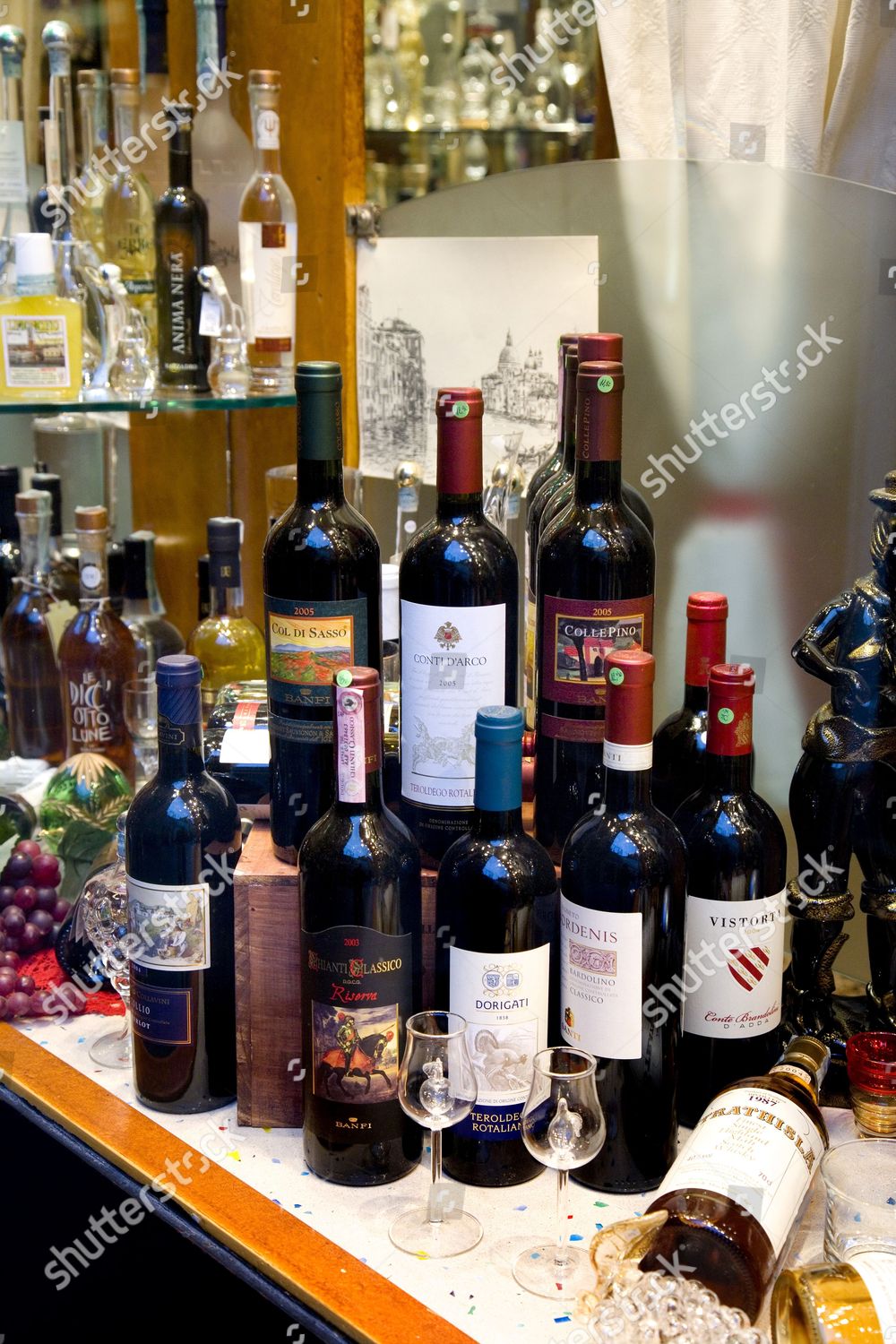 Bottles Wine Liquor Store Venice Venezia Editorial Stock Photo Stock