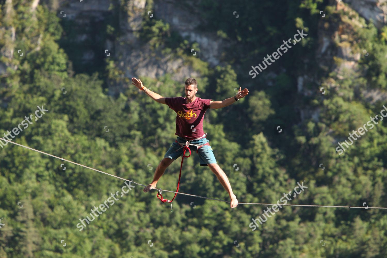 Slacklining World Record Holder Nathan Paulin Editorial Stock Photo