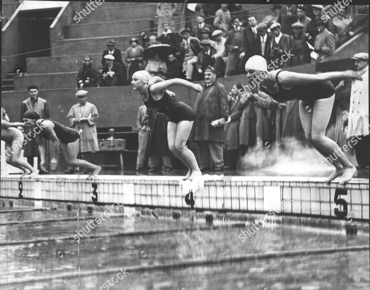 Swimmers Cecelia Wolstenholme Mlle Kastein Competing Editorial Stock
