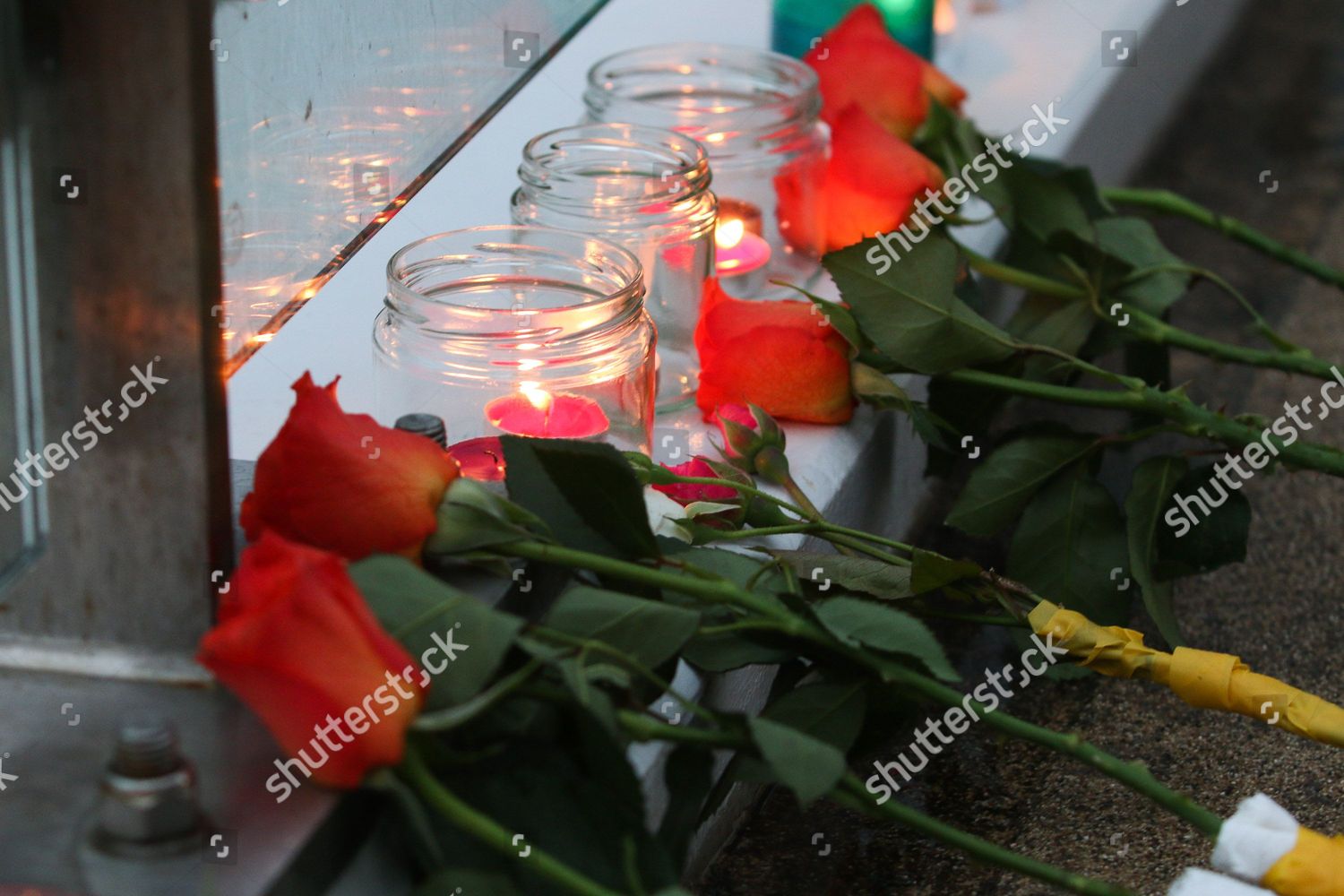Thousands People Have Been Leaving Candles Editorial Stock Photo