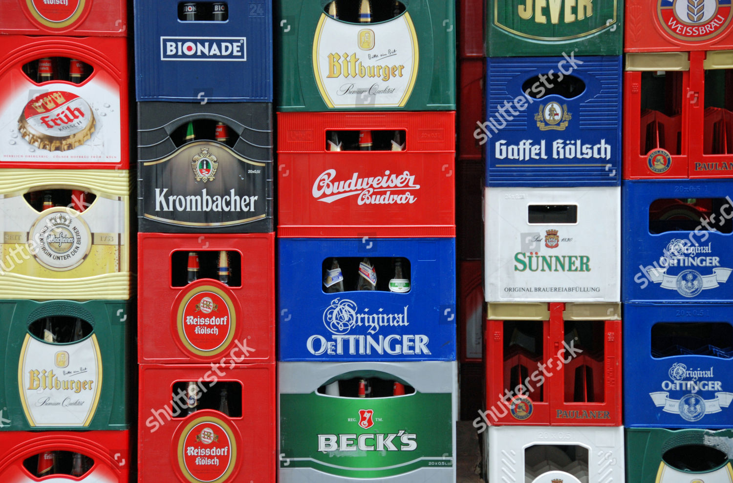 Various Beverage Crates Bottle Deposits Germany Editorial Stock Photo