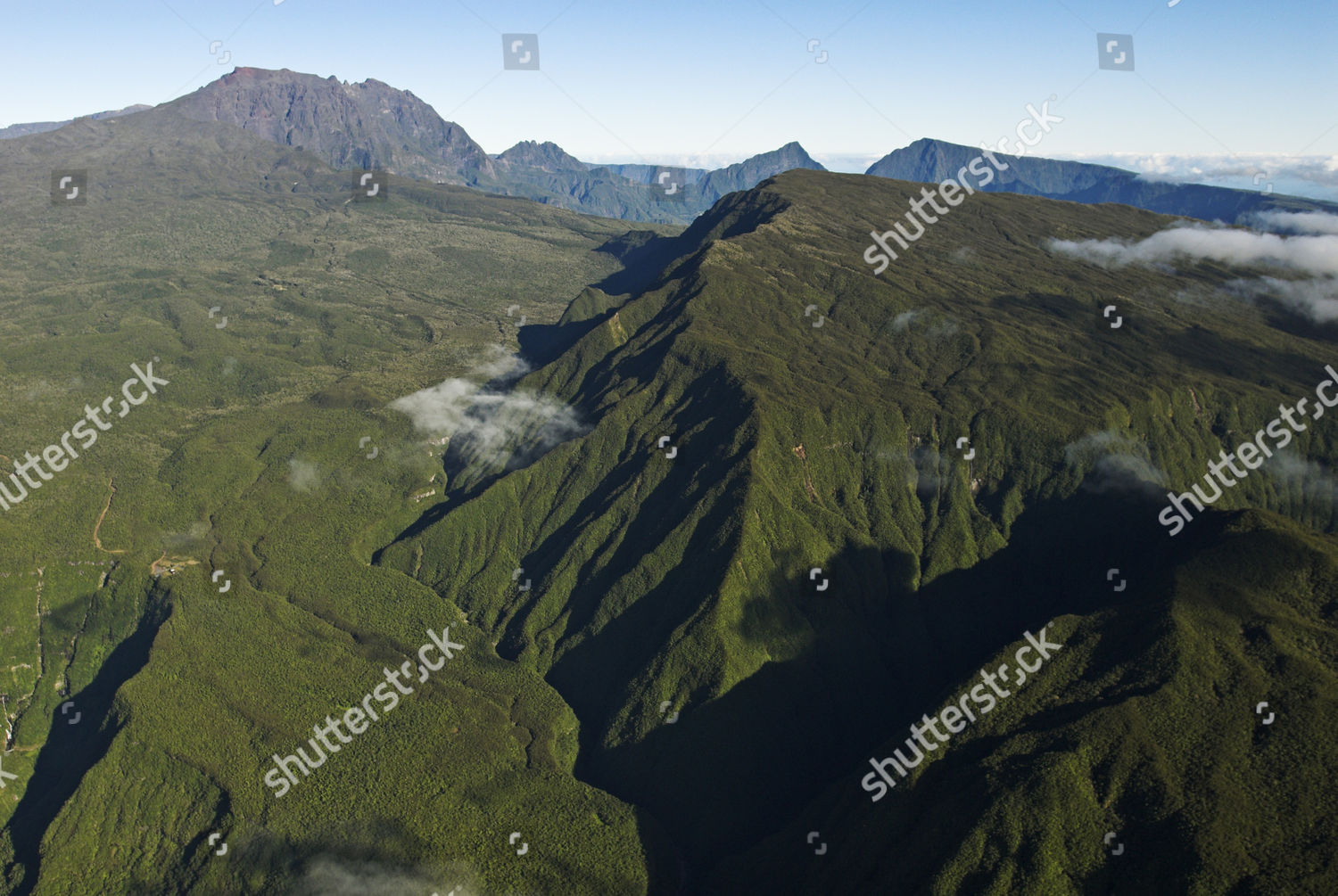 Aerial View Piton Des Neiges Volcano Editorial Stock Photo Stock