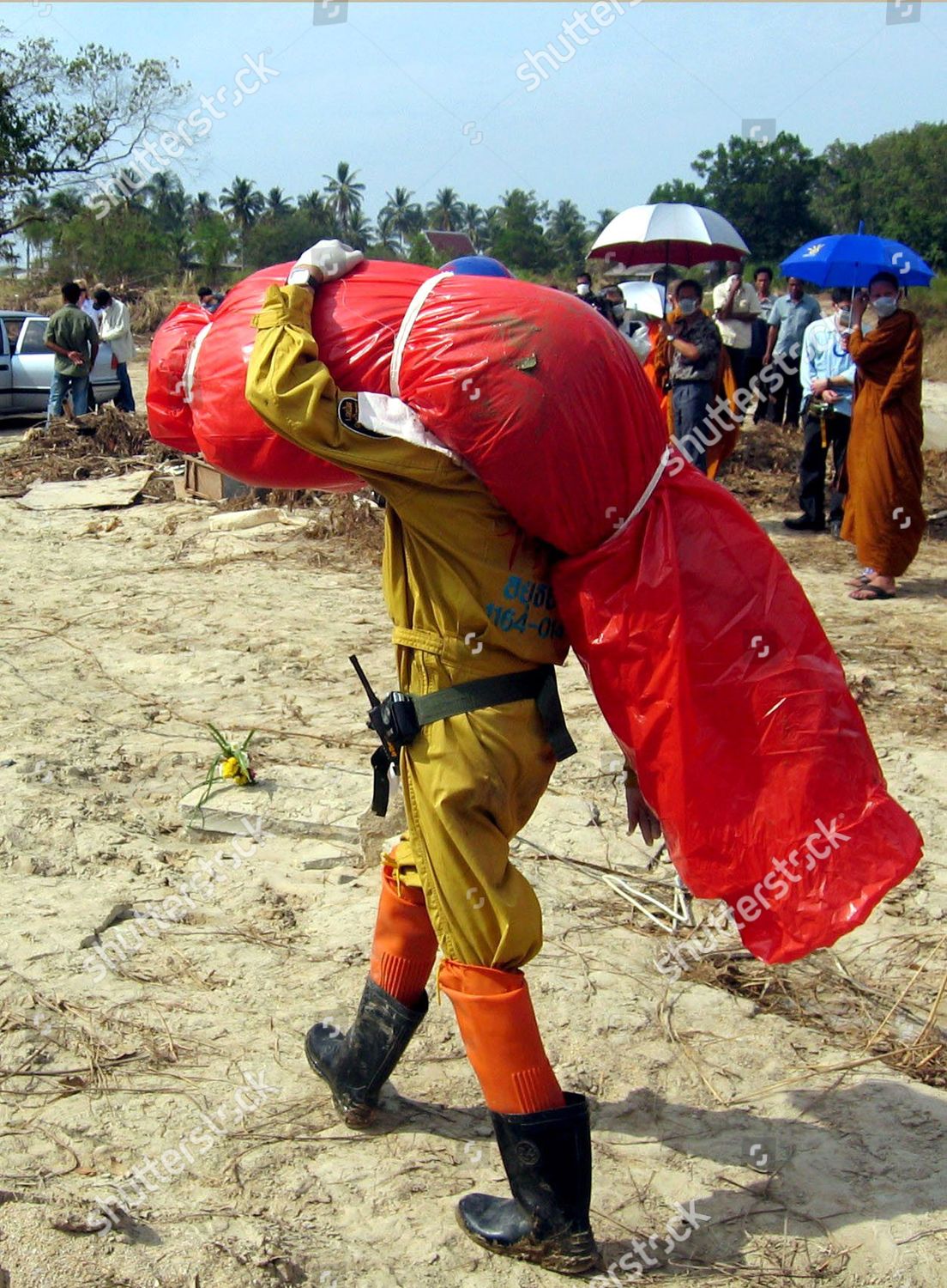 Recue Worker Carrying Dead Body Khao Editorial Stock Photo Stock