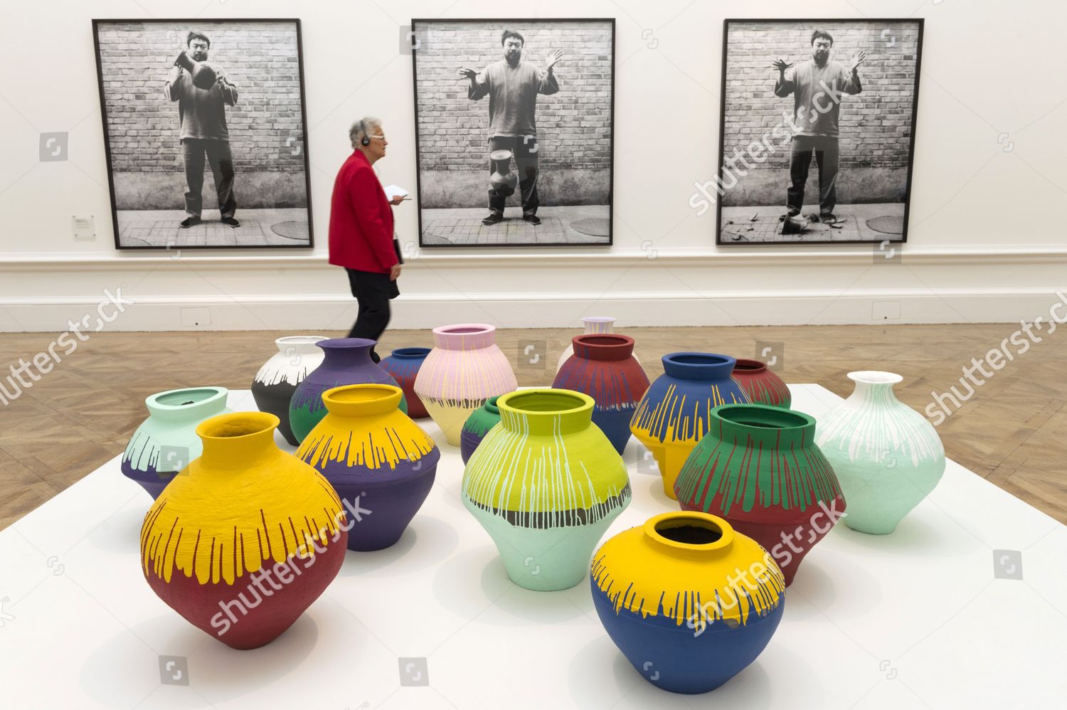 Artwork Titled Coloured Vases 2015 By Artist Editorial Stock Photo