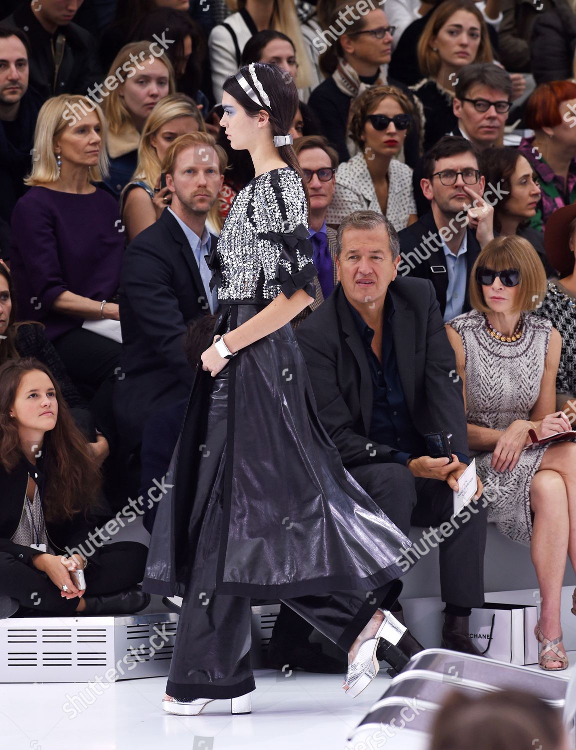 Kendall Jenner On Catwalk Watched By Editorial Stock Photo - Stock