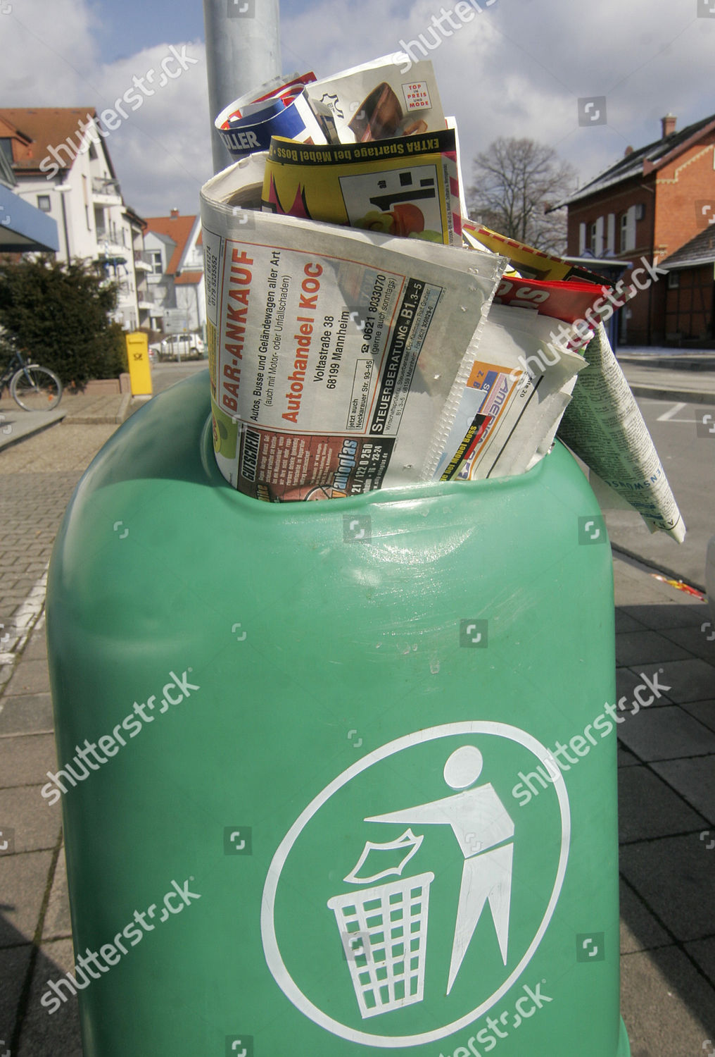 Trash Can Old Newspaper Editorial Stock Photo Stock Image Shutterstock
