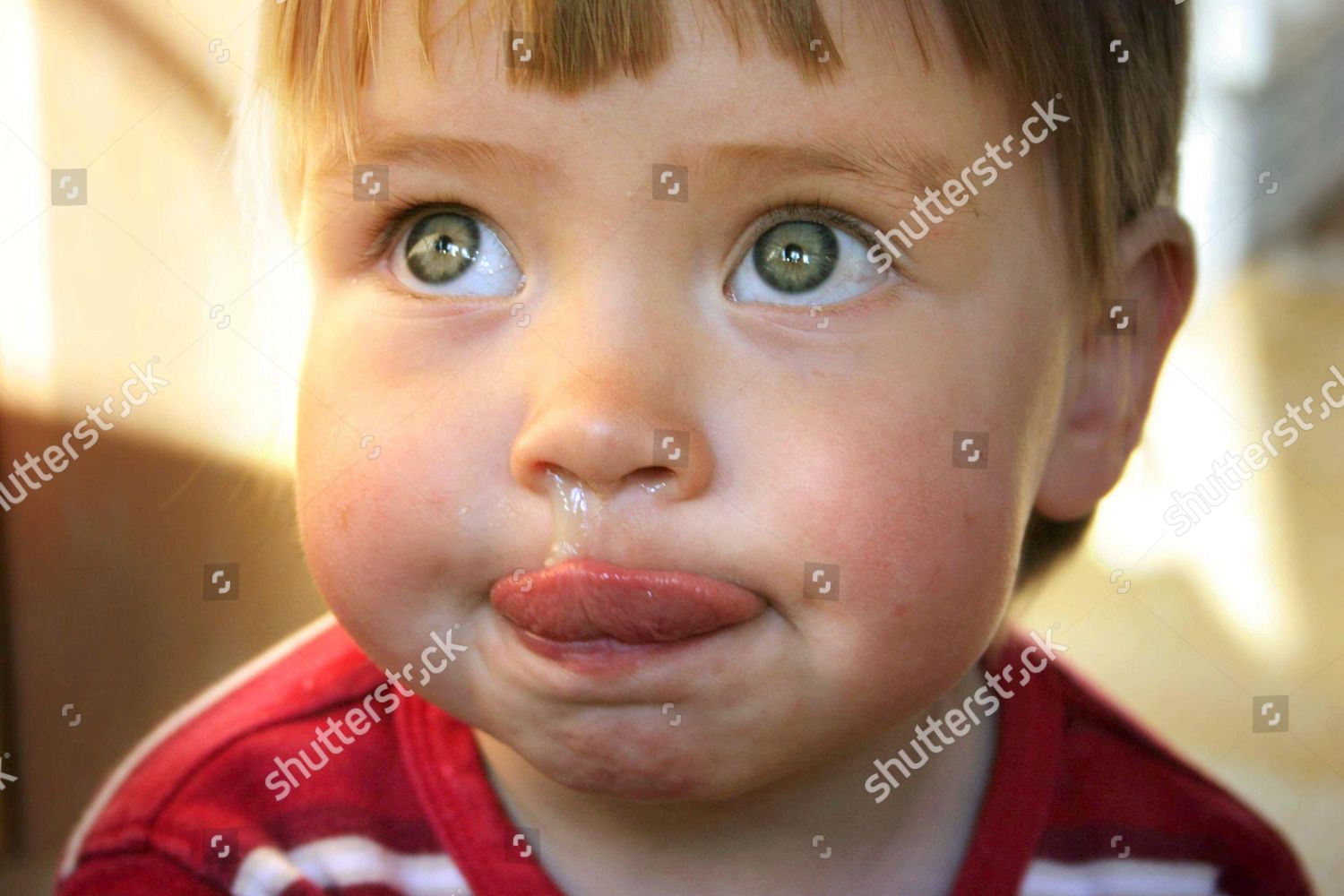 Model Released Little Girl Running Nose Editorial Stock Photo Stock