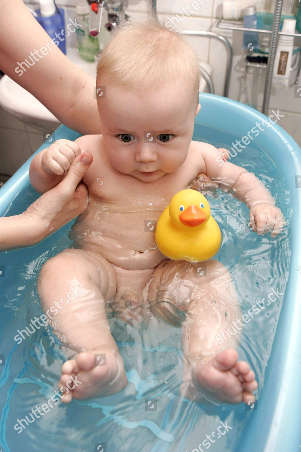 baby having bath