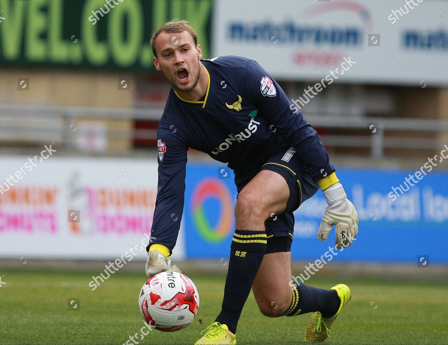 Oxford Goalkeeper Sam Slocombe Rolls Ball Editorial Stock Photo - Stock 