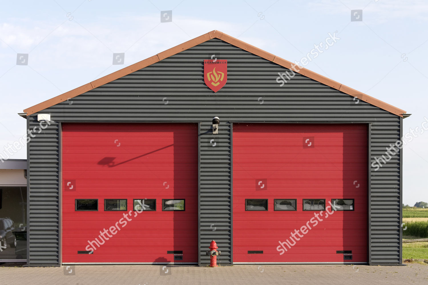 Small Firestation Red Doors Zoutelande Walcheren Editorial Stock Photo