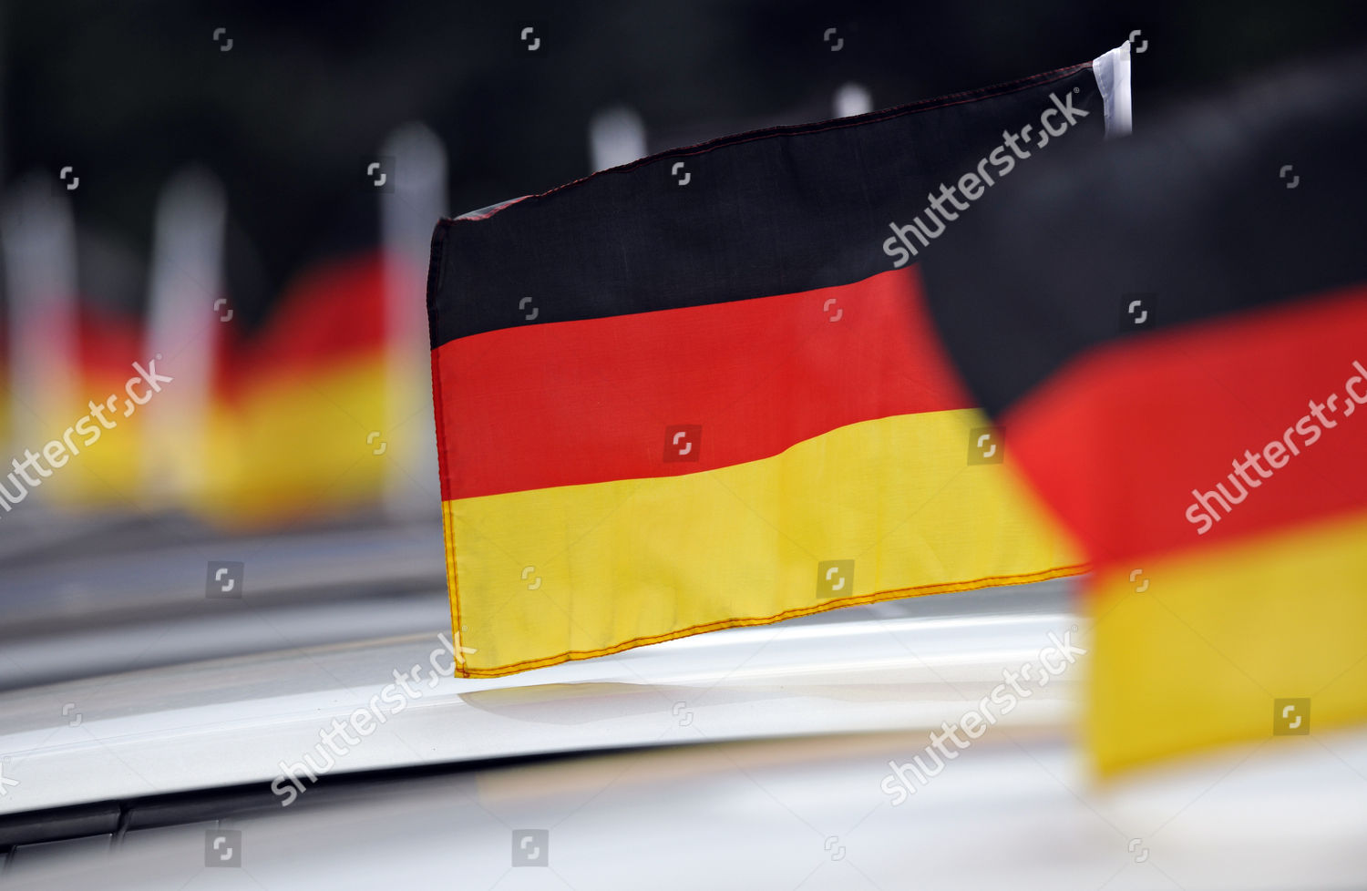 German National Flags On Cars During Editorial Stock Photo Stock