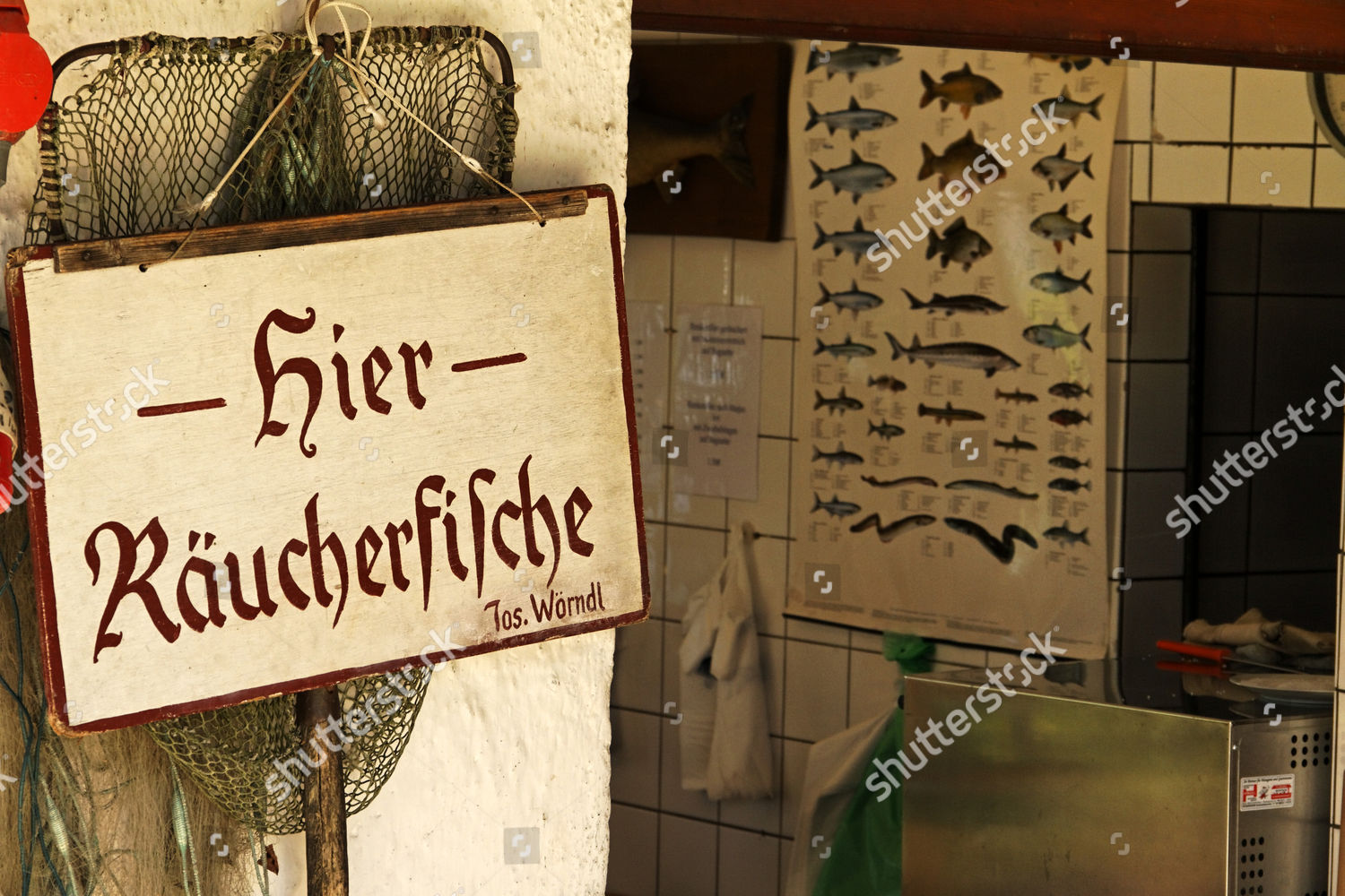 Smoked Fish Shop Sign Fraueninsel Island Editorial Stock Photo Stock