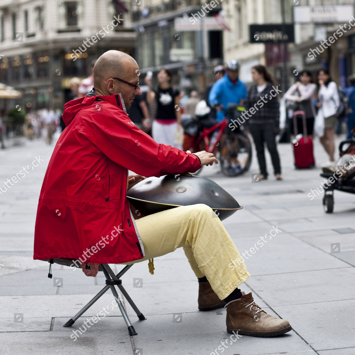 Busker Playing Hang Musical Instrument Historic Editorial Stock Photo ...