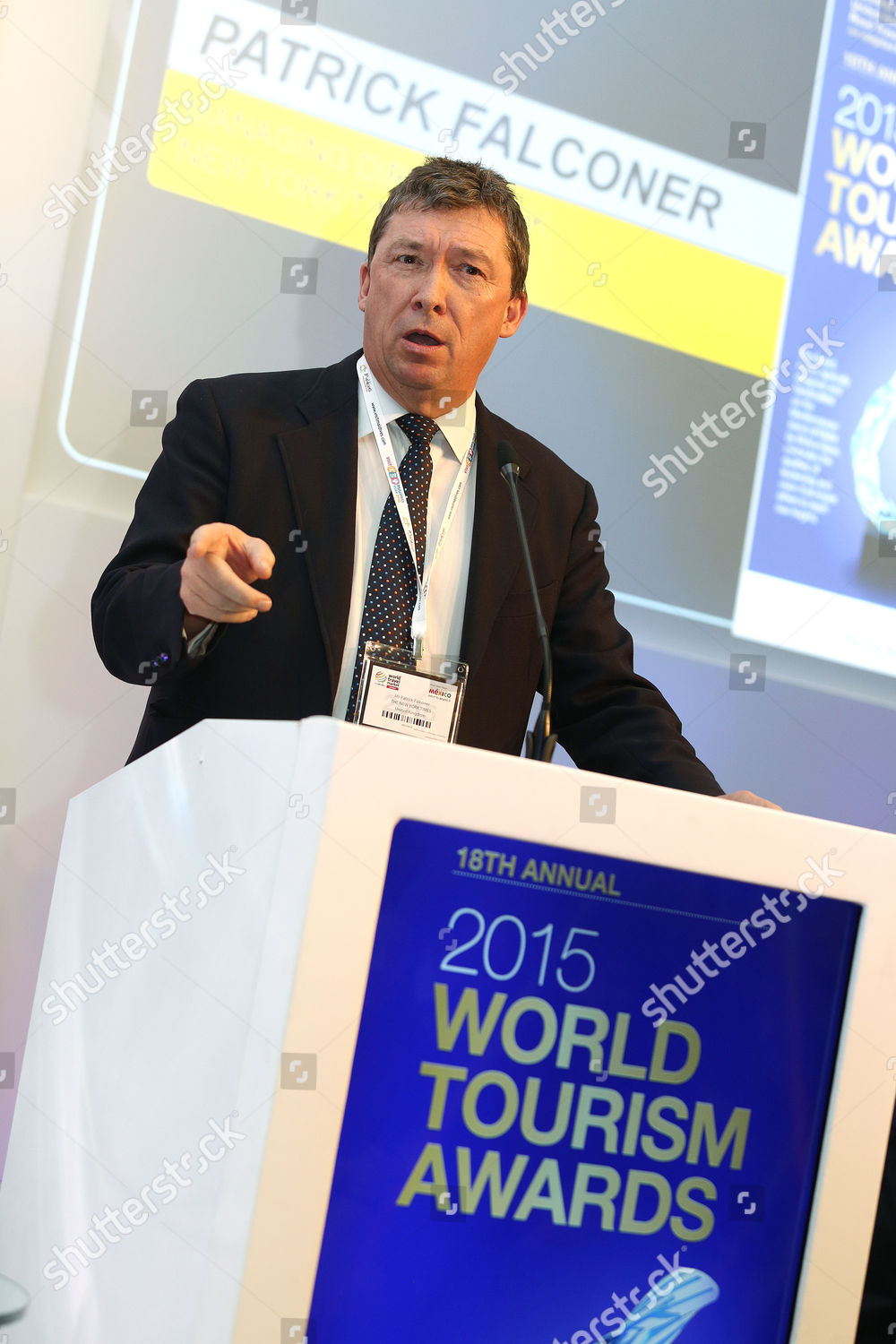 World Tourism Awards Patrick Falconer Managing Editorial Stock Photo