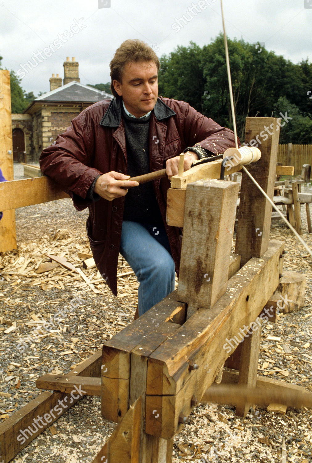 Andy Craig Tv Presenter Working Wood Editorial Stock Photo Stock