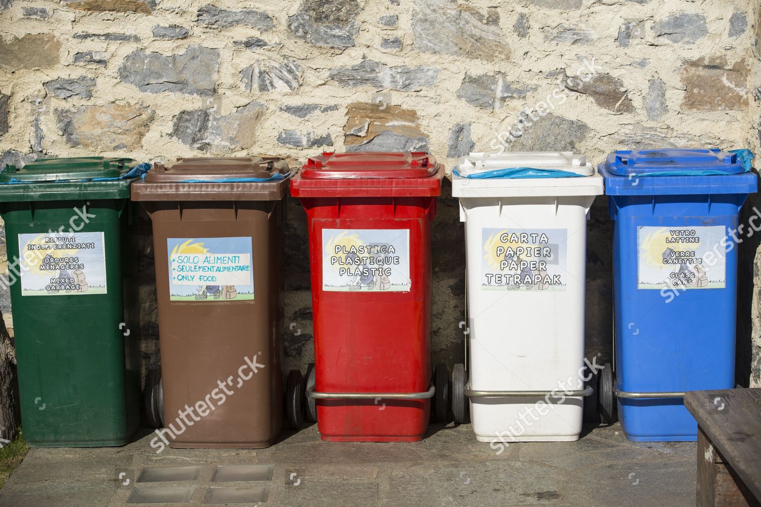 Recycling Bins By Bonatti Hut Opposite Editorial Stock Photo Stock