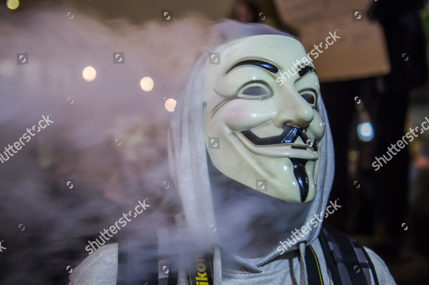 Protester Guy Fawkes Mask Editorial Stock Photo Stock Image Shutterstock