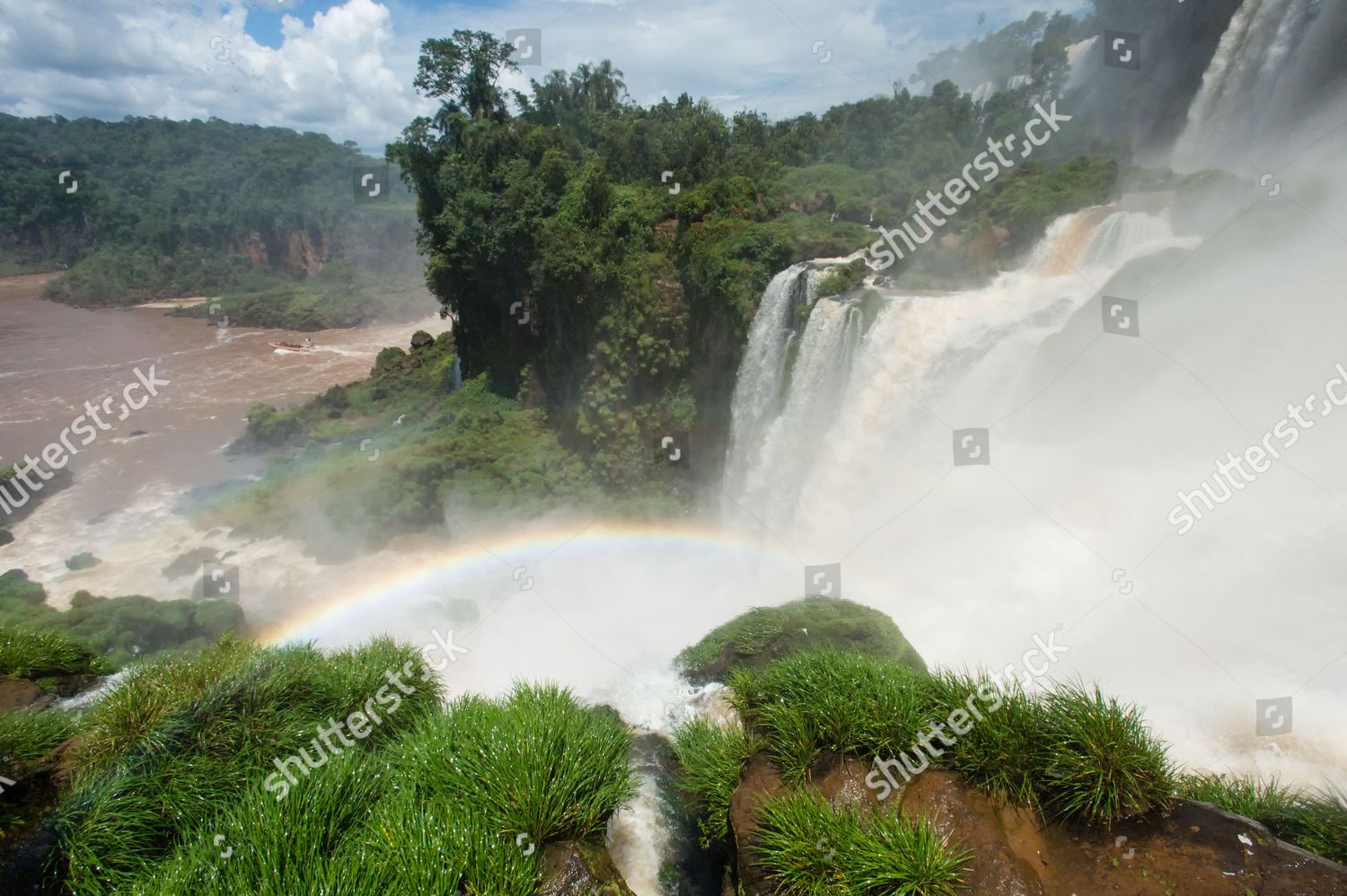 Rainbow Formed Mists Produced By Iguazu Editorial Stock Photo Stock