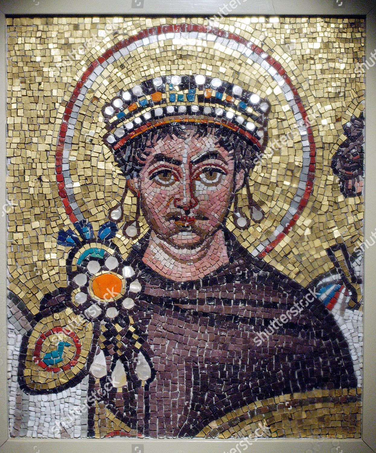 Mosaic Head Emperor Justinian Collection Ancient Editorial Stock Photo ...