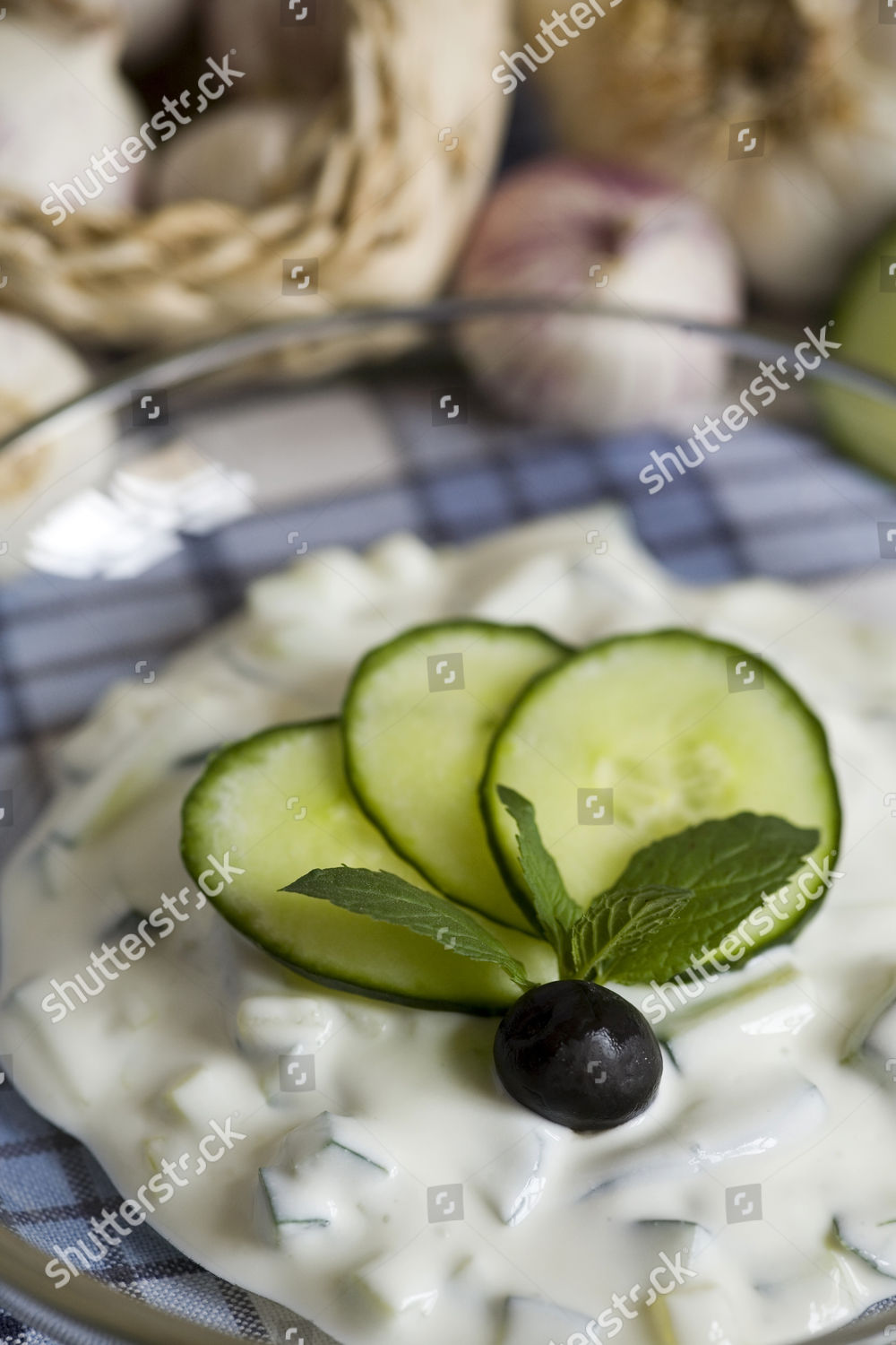 Greek Tzatziki Yoghurt Quark Cucumber Olive Editorial Stock Photo ...