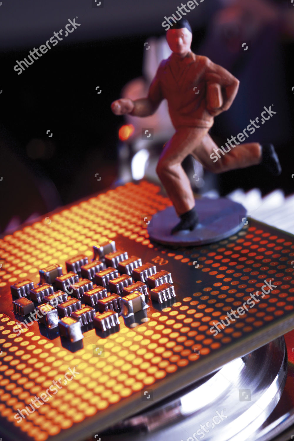 Fast Processor Chip Running Figurine Editorial Stock Photo - Stock ...