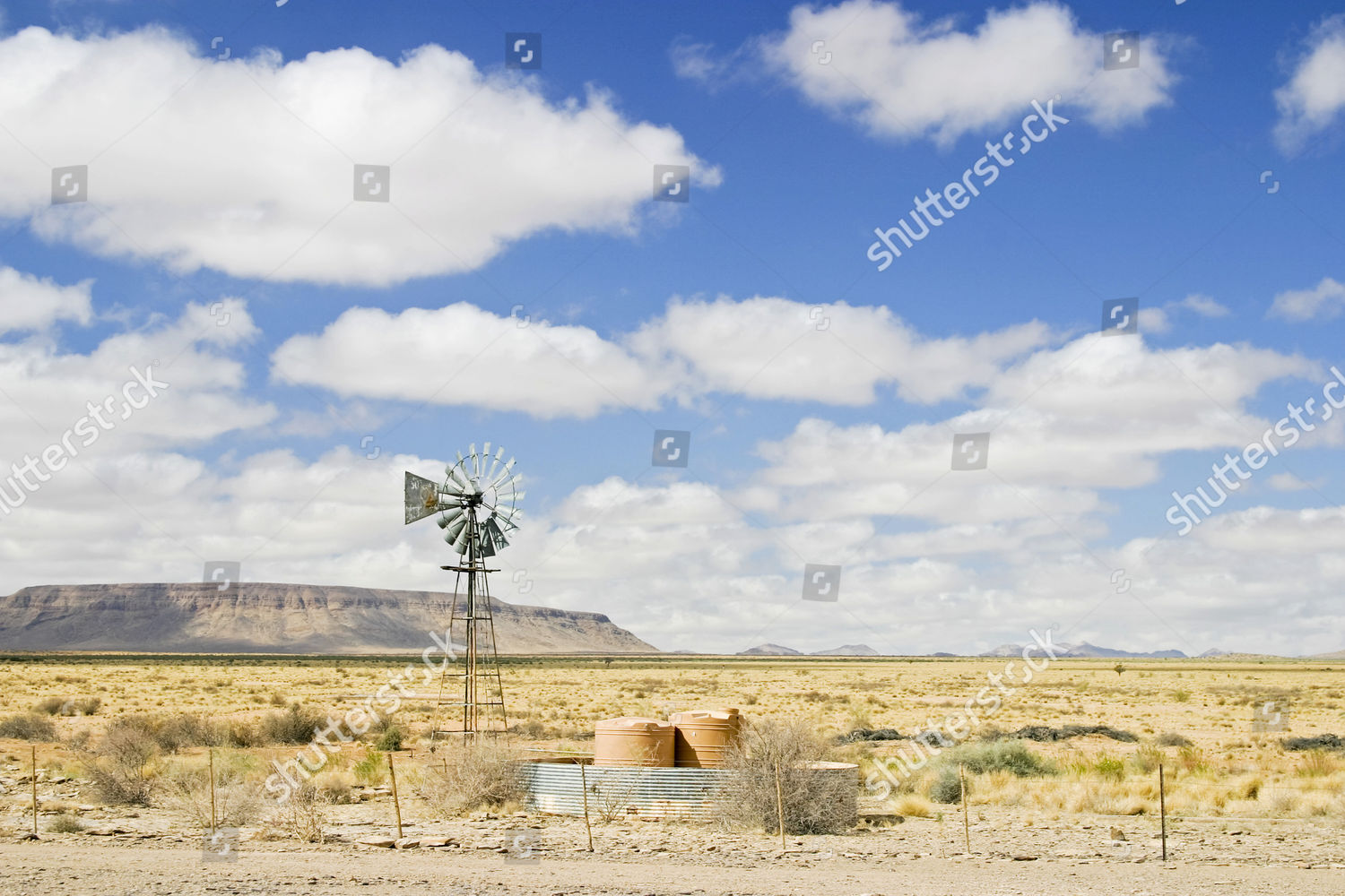 Wind Turbine Pump Water South Namibia Editorial Stock Photo - Stock ...