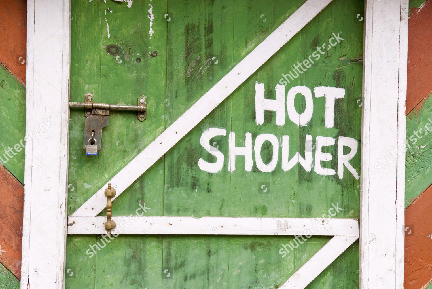 advertisment-hot-water-shower-everest-trail-editorial-stock-photo