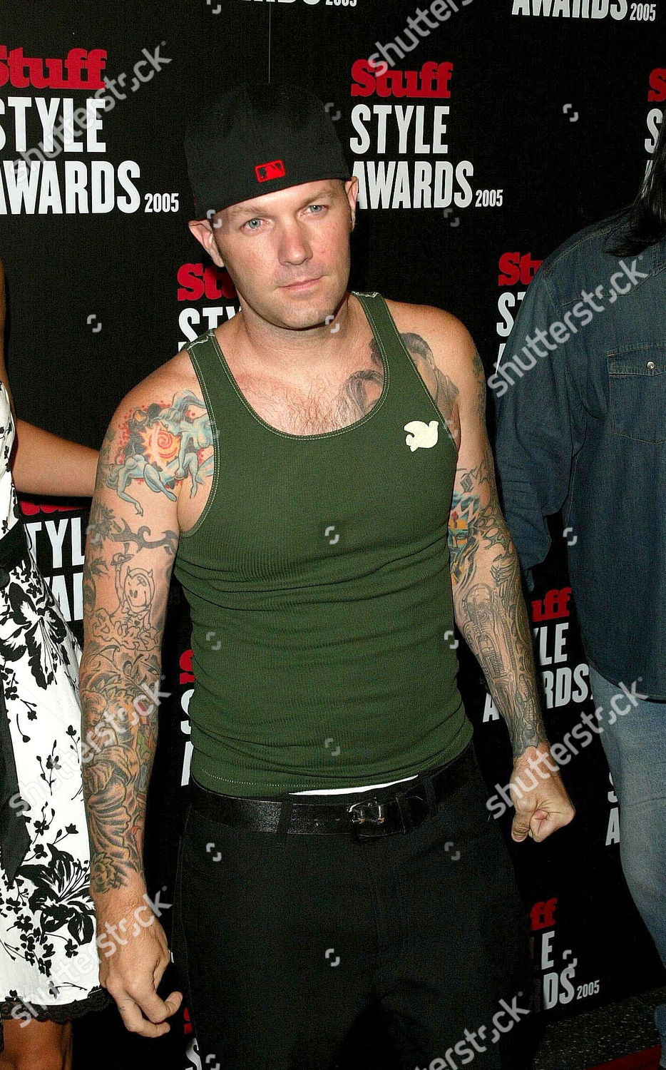 Vocalist Fred Durst of the nu metal band Limp Bizkit is shown performing on  stage during a live concert appearance Stock Photo  Alamy