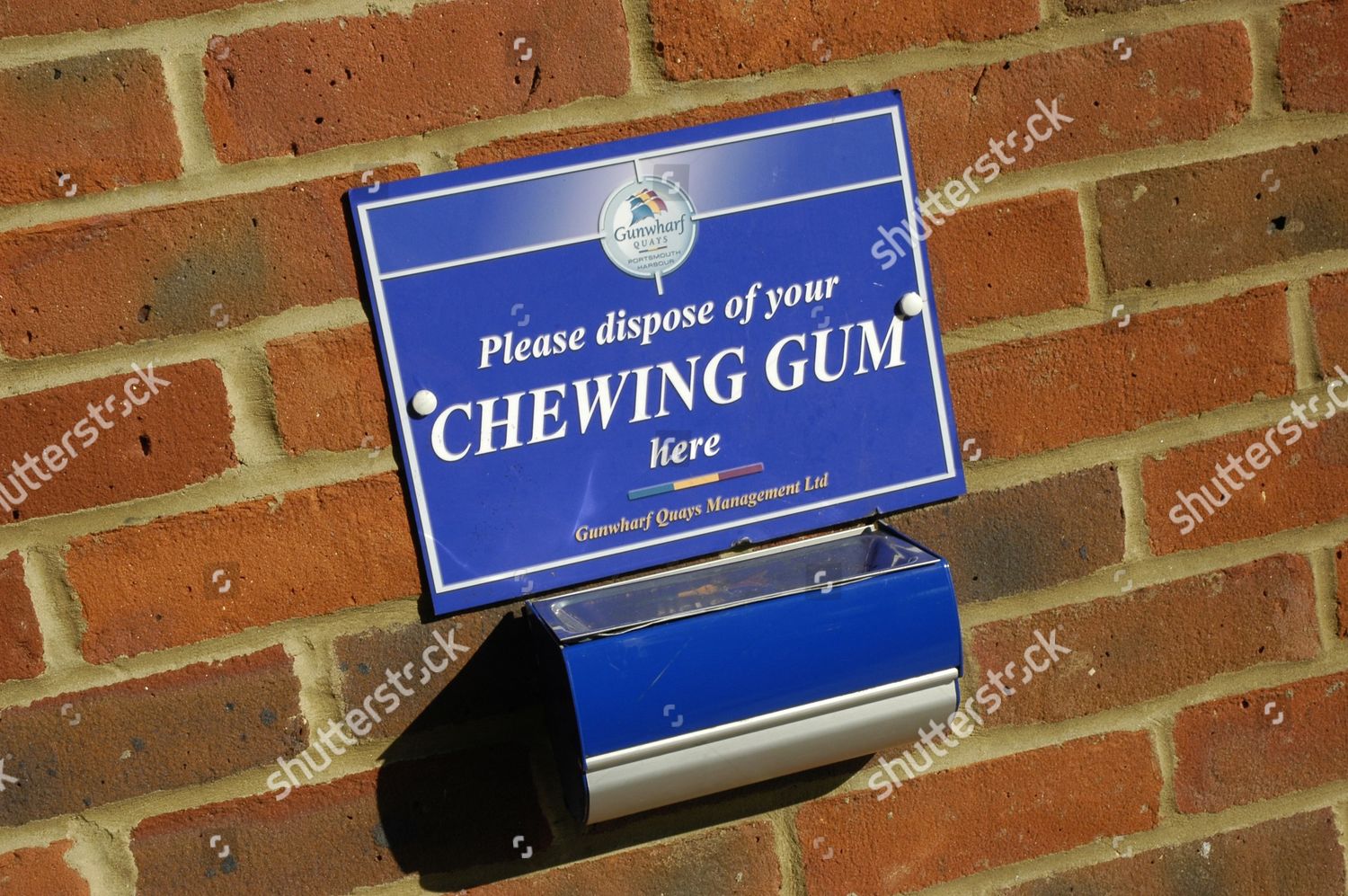 Chewing Gum Bin Gunwharf Quays Editorial Stock Photo Stock Image