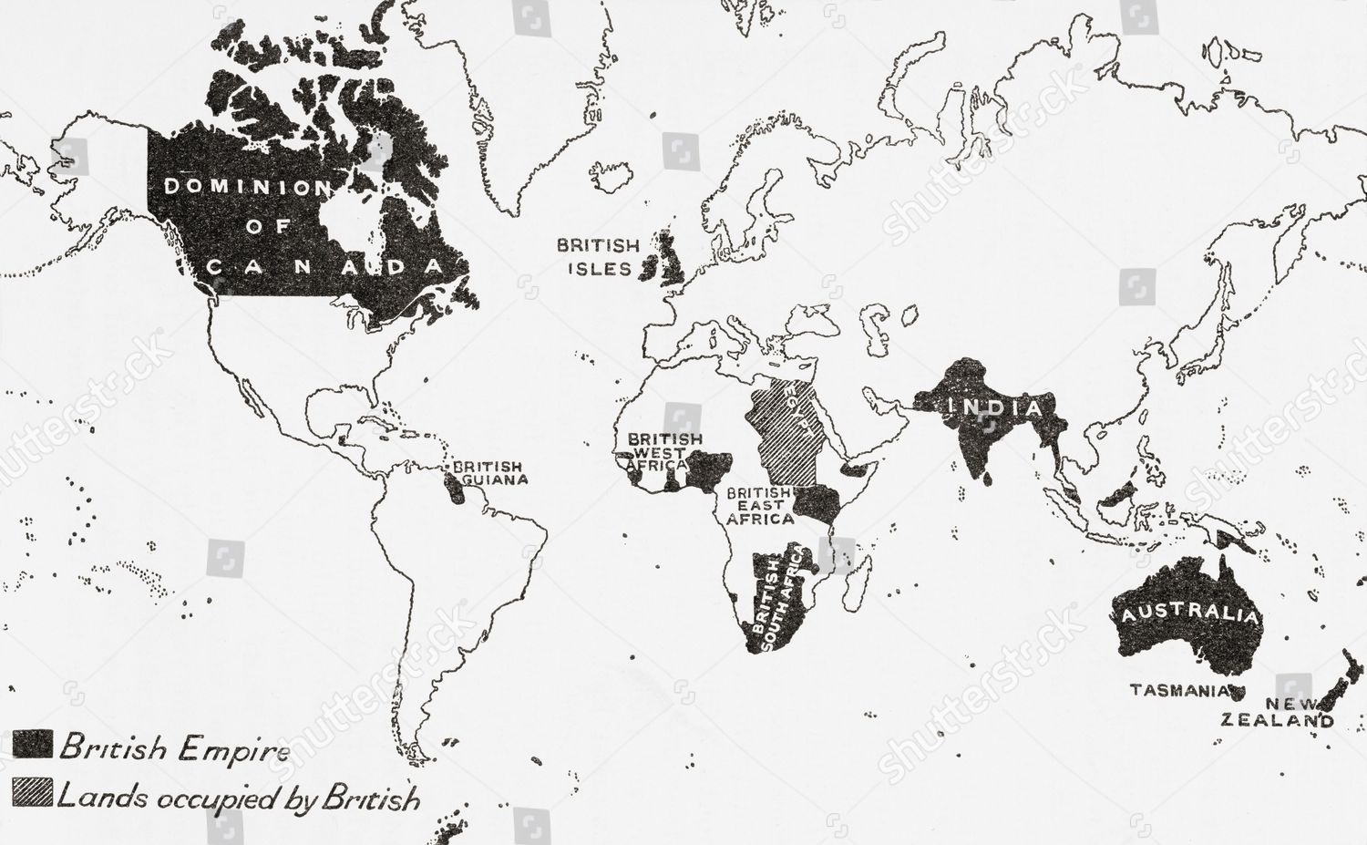 Map British Empire 1901 First Book Editorial Stock Photo - Stock Image ...