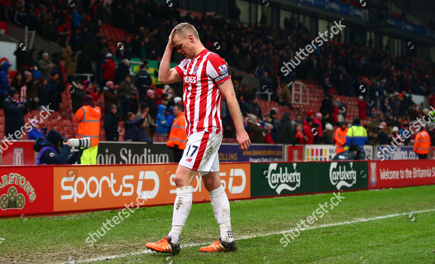 Ryan Shawcross Stoke City Shows Look Dejection Foto