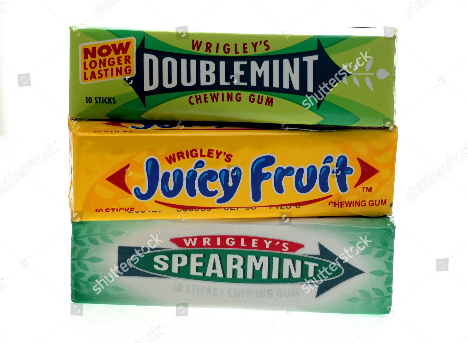 Wrigleys Doublemint Juicy Fruit Spearmint Chewing Editorial Stock Photo ...