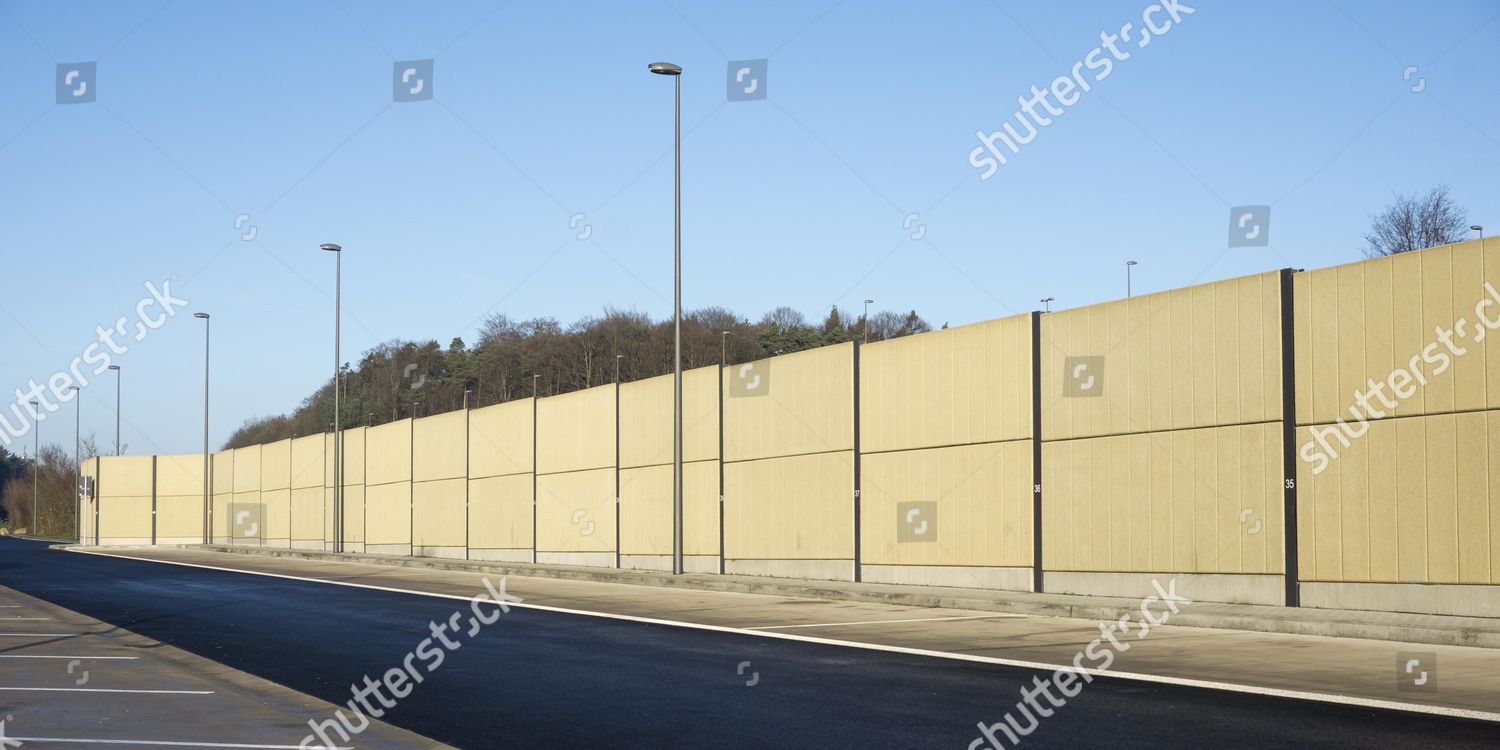 Noise Barrier Motorway Layby Hesse Germany Editorial Stock Photo ...