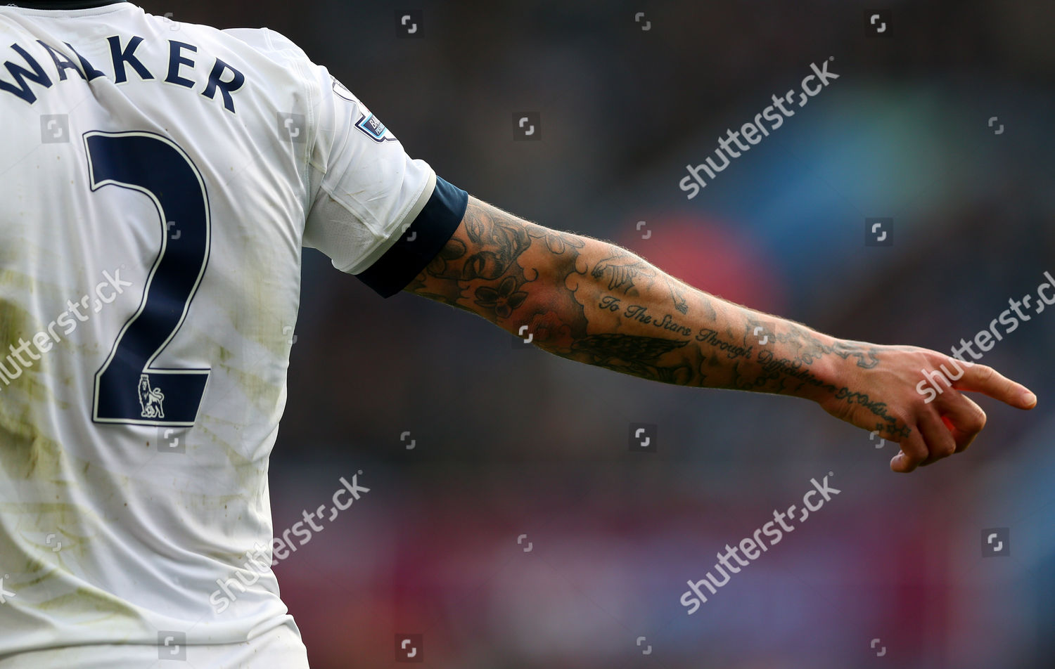 Tattooed Arm Kyle Walker Tottenham Hotspur During Foto