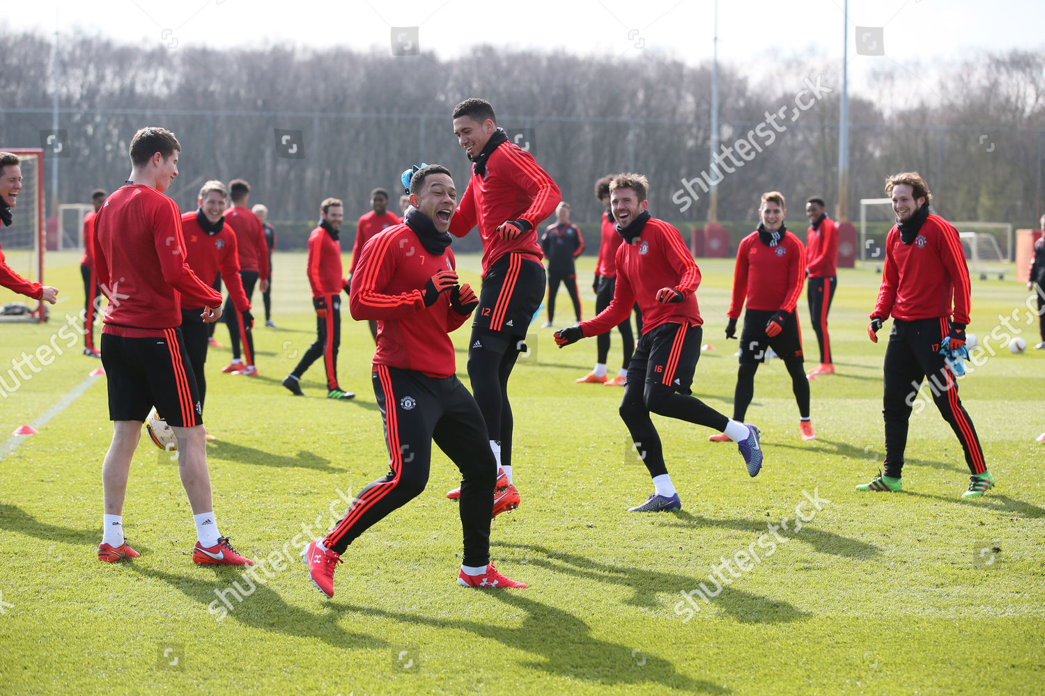 Manchester Uniteds Memphis Depay Shares Joke Chris Editorial Stock Photo Stock Image Shutterstock