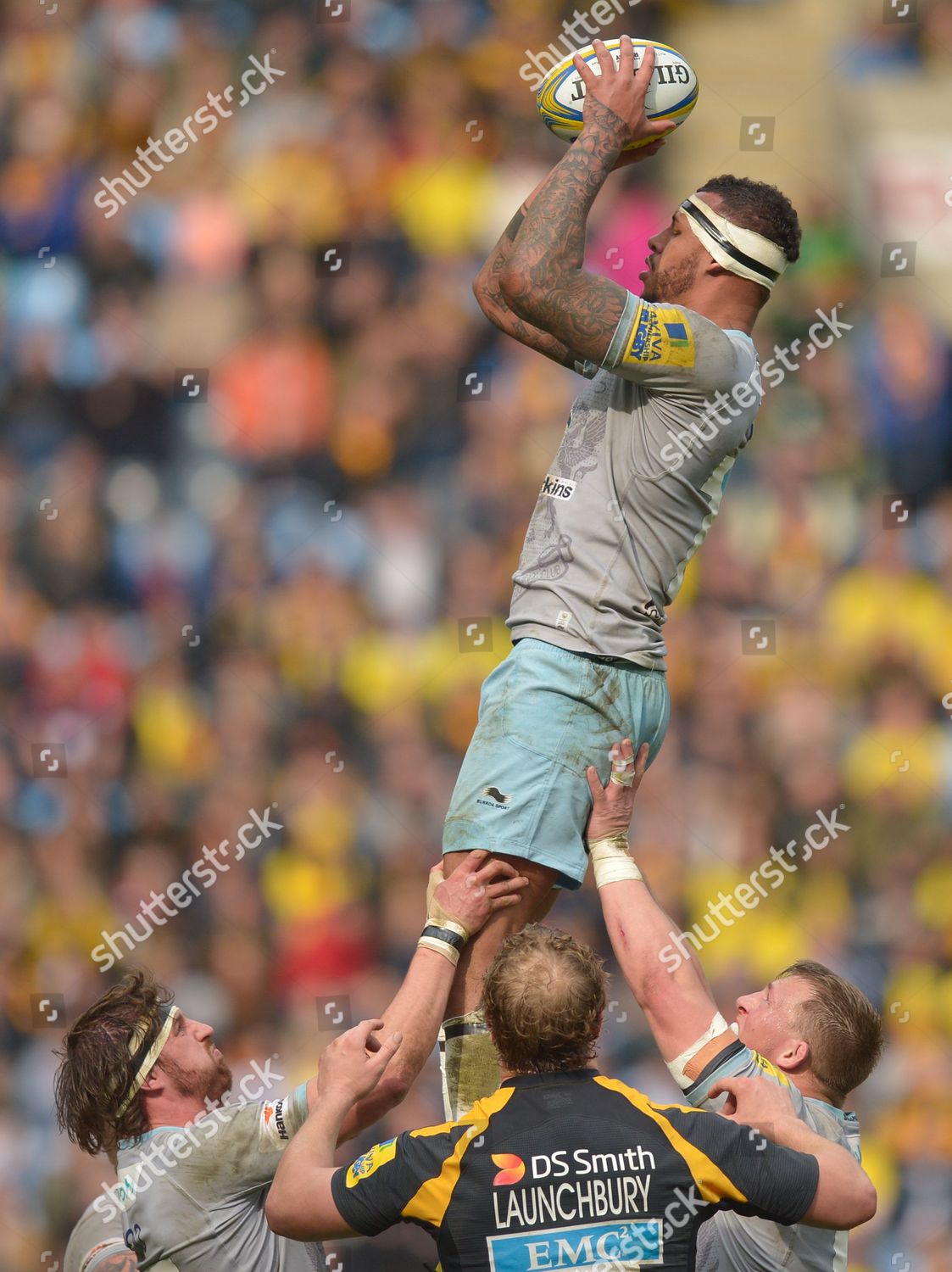 Courtney Lawes Northampton Saints Grabs Lineout Editorial Stock Photo ...