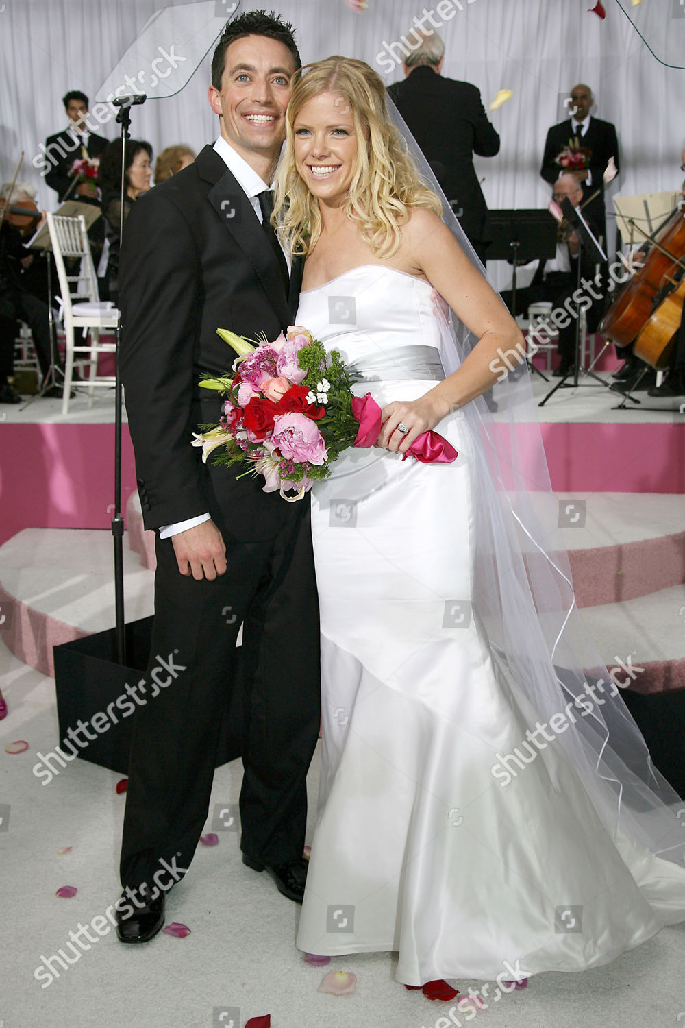 Shaun Bollinger Groom Michelle Golightly Bride Editorial Stock
