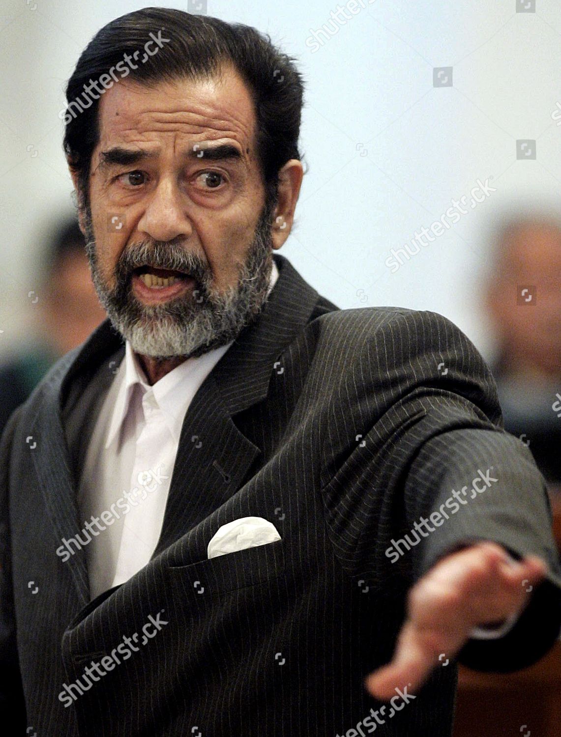 Former Iraqi President Saddam Hussein Gestures Editorial Stock Photo ...