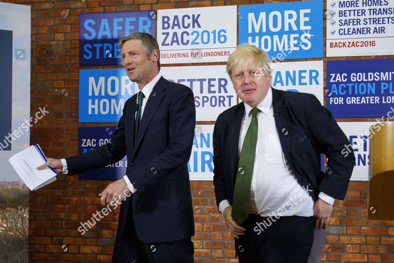 Zac Goldsmith Boris Johnson Editorial Stock Photo Stock