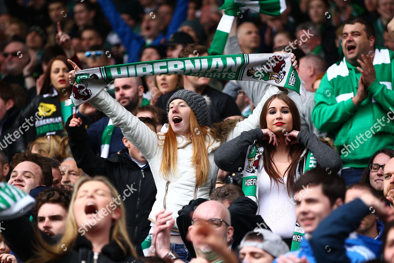 Hibernians Fans Celebrate During William Hill Editorial Stock Photo ...