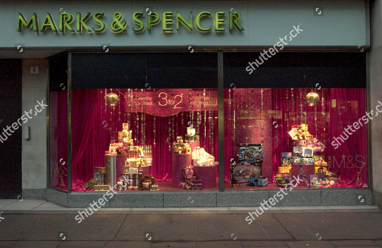 Marks Spencer Christmas Shop Window Display Editorial Stock Photo