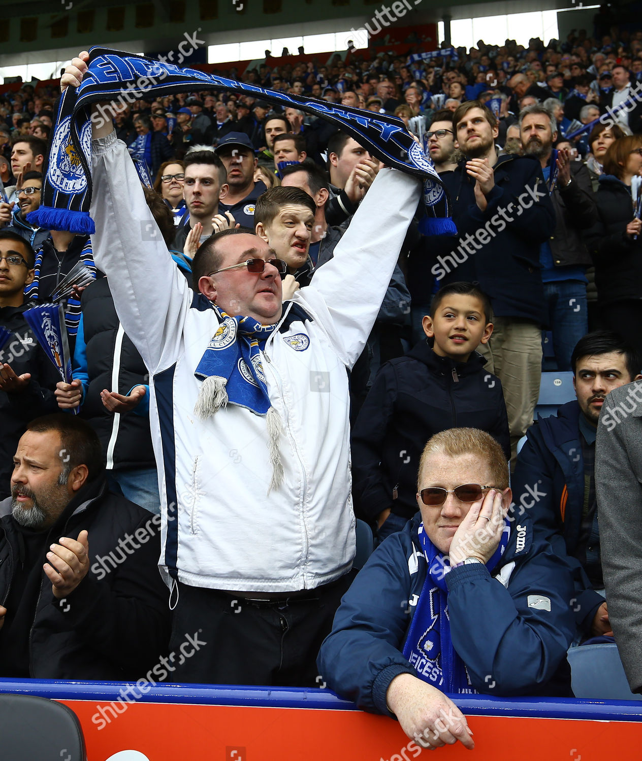 One Leicester Fan Cheers His Side On Editorial Stock Photo Stock