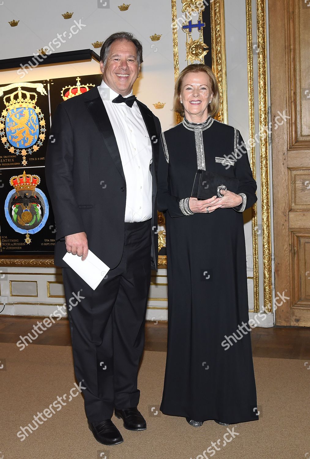 Photo  Henry Smith et sa compagne AnniFrid Lyngstad ABBA  Banquet  donné en lhonneur du 70ème anniversaire du roi Carl Gustav de Suède au  palais royal à Stockholm le 30 avril