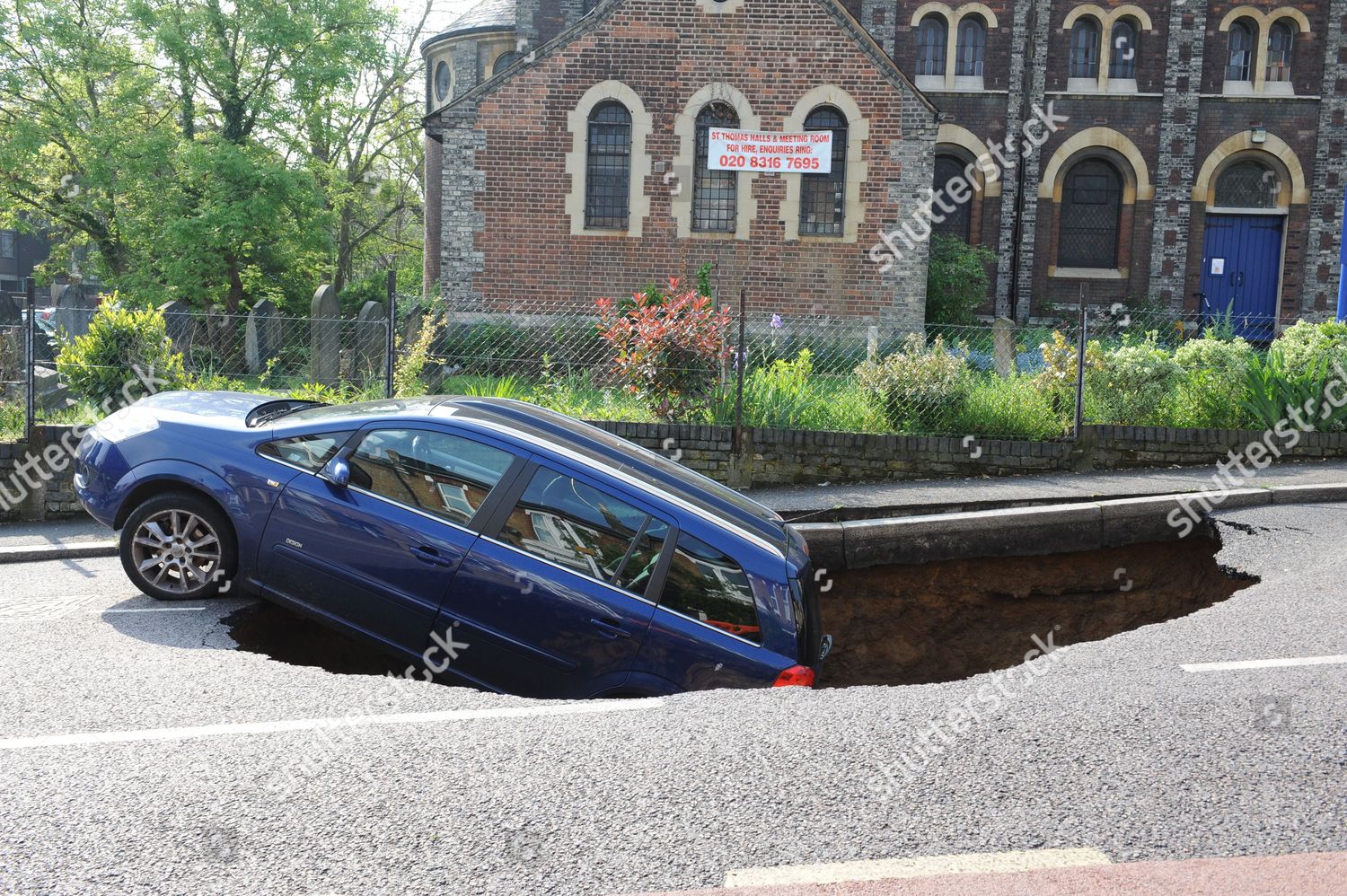 Car Falls Into Big Sink Hole On Editorial Stock Photo Stock Image Shutterstock