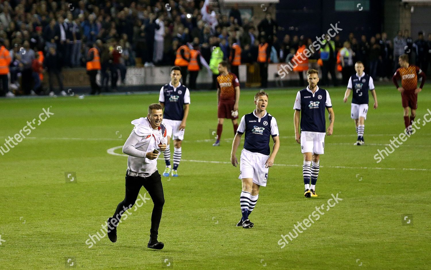 Millwall Fans Invade Pitch Before Full Editorial Stock Photo - Stock 