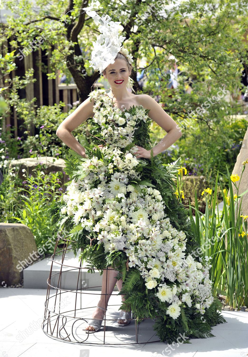 dress made out of flowers