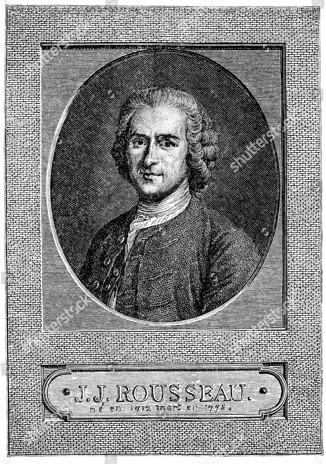 Historical Print 19th Century Portrait Jeanjacques Editorial Stock