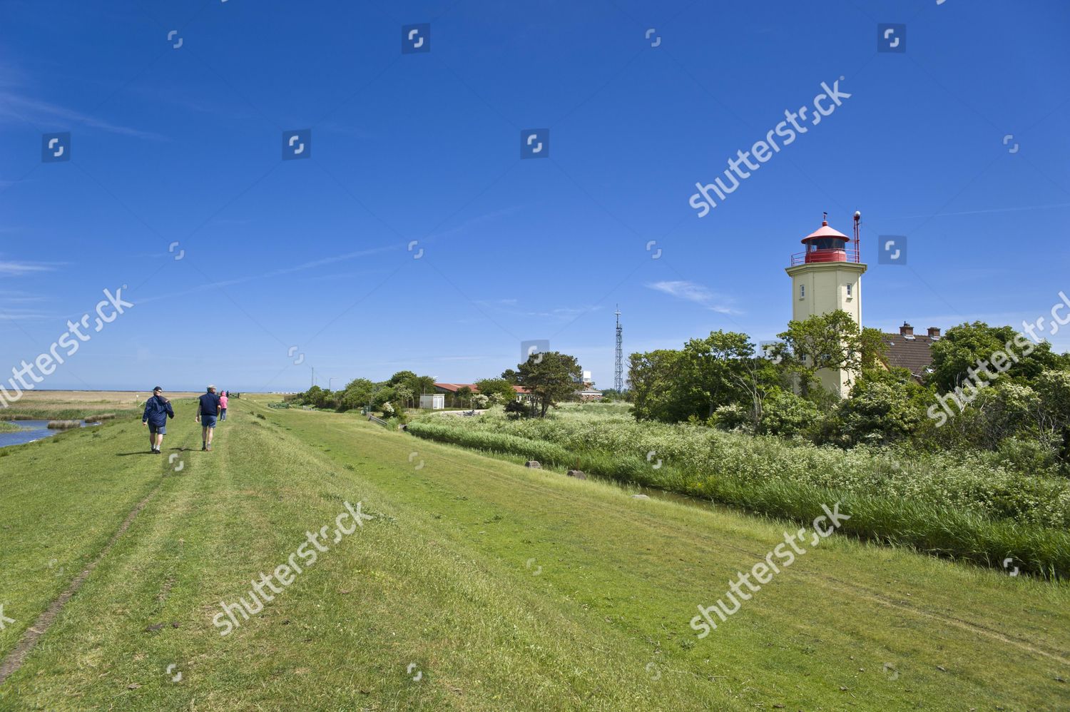 Lighthouse On Dyke Westermarkelsdorf Fehmarn Island Editorial Stock ...