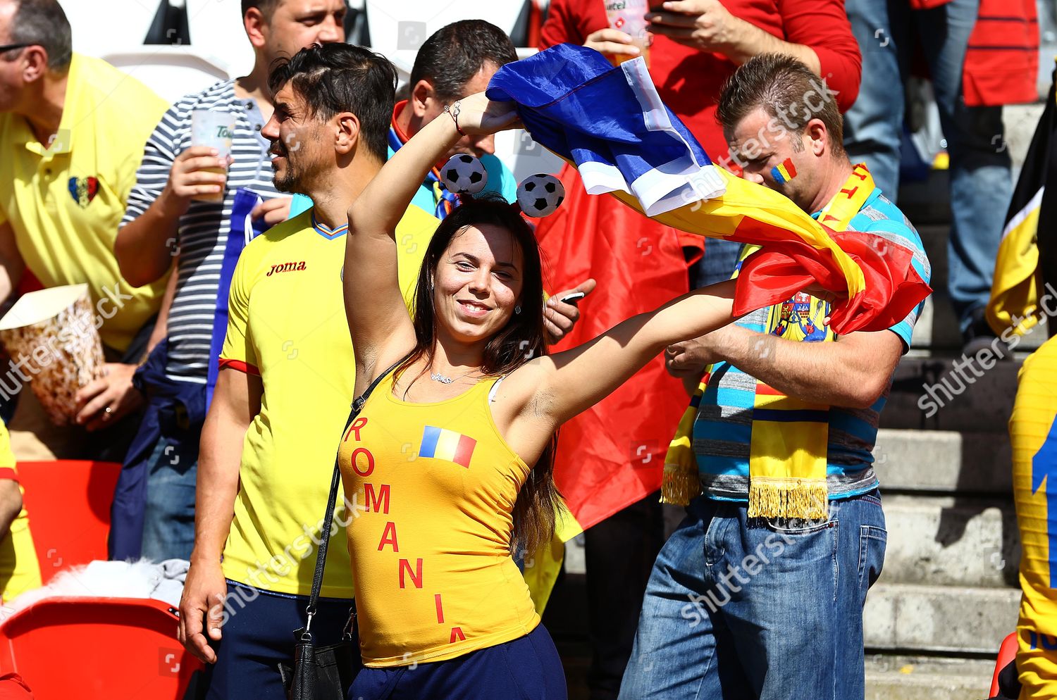 Romania Fan Cheers Her Side On Editorial Stock Photo Stock Image